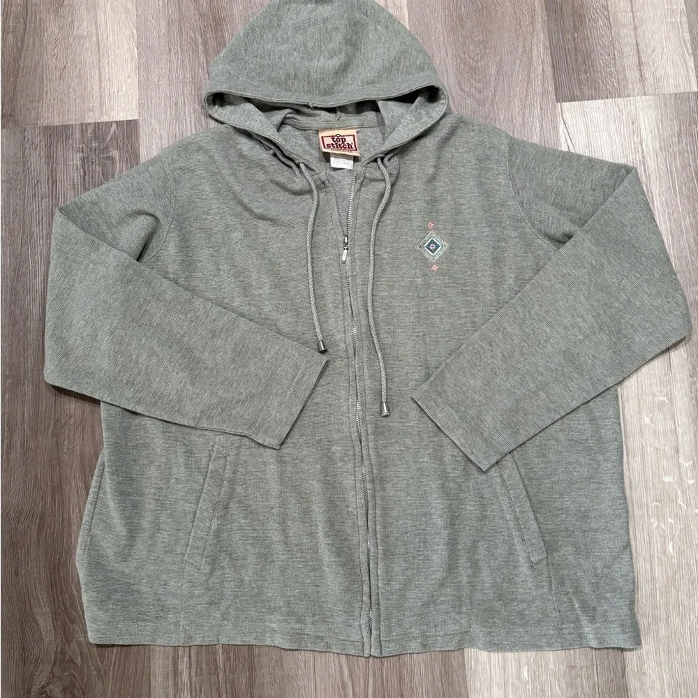 Top Stitch by Morning Sun light green zip up jacket